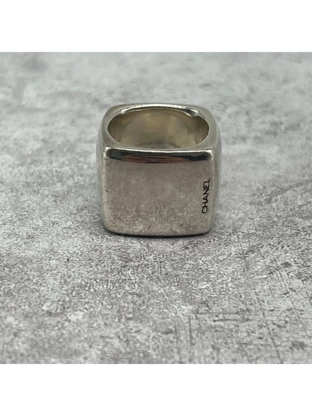 Chanel Wide Logo Square Ring